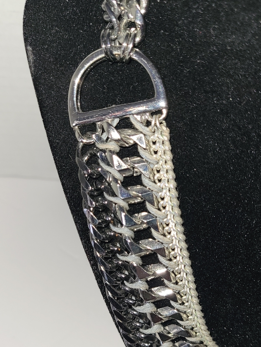 Silver-Tone Multi-Chain Statement Necklace - Picture 2 of 6